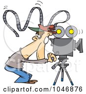 Poster, Art Print Of Cartoon Camera Man With Crazy Film