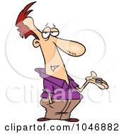 Royalty Free RF Clip Art Illustration Of A Cartoon Man Holding Out Change