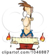 Royalty Free RF Clip Art Illustration Of A Cartoon Man Holding A Candle Burning At Both Ends