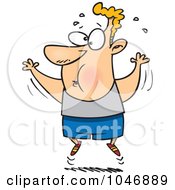 Royalty Free RF Clip Art Illustration Of A Cartoon Exercising Man