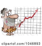 Poster, Art Print Of Cartoon Caveman Executive Pointing To A Chart