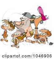 Royalty Free RF Clip Art Illustration Of A Cartoon Caveman Family by toonaday