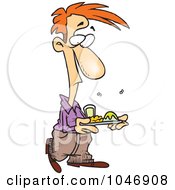 Cartoon Man With Stinky Cafeteria Food