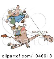 Poster, Art Print Of Cartoon Man Riding A Fast Camel