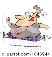 Poster, Art Print Of Cartoon Chubby Man Running