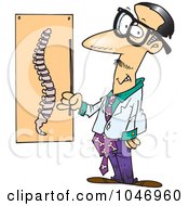 Cartoon Chiropractor By A Spine Chart