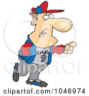 Royalty Free RF Clip Art Illustration Of A Cartoon Pointing Coach by toonaday