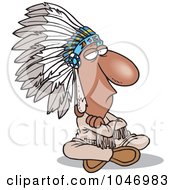 Royalty Free RF Clip Art Illustration Of A Cartoon Sitting Chief