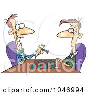 Royalty Free RF Clip Art Illustration Of Cartoon Men Playing Chess by toonaday