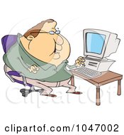 Royalty Free RF Clip Art Illustration Of A Cartoon Fat Computer Potato Man