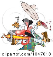 Poster, Art Print Of Cartoon Mexican Man Eating Spicy Food