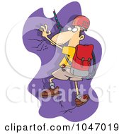 Royalty Free RF Clip Art Illustration Of A Cartoon Mountain Climber by toonaday