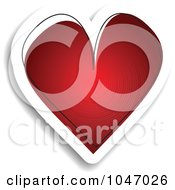 Poster, Art Print Of Red And White Sketched Heart Sticker With A Shadow