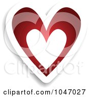 Poster, Art Print Of Red And White Heart Sticker With A Shadow