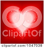 Royalty Free RF Clip Art Illustration Of A Sparkly Heart On Red
