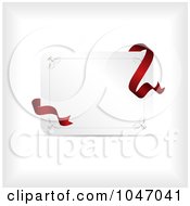 Royalty Free RF Clip Art Illustration Of A Red Ribbon Around A Decorative Gift Card by KJ Pargeter