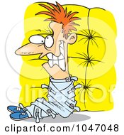 Royalty Free RF Clip Art Illustration Of A Cartoon Crazy Man In A Padded Room