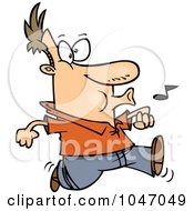 Cartoon Confident Man Whistling