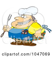 Royalty Free RF Clip Art Illustration Of A Cartoon Chubby Chef