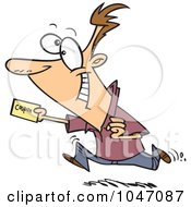Royalty Free RF Clip Art Illustration Of A Cartoon Man Using A Coupon by toonaday