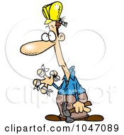 Cartoon Bandaged Construction Guy