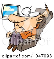 Poster, Art Print Of Cartoon Confined Man On An Airplane
