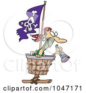 Royalty Free RF Clip Art Illustration Of A Cartoon Pirate In A Crows Nest