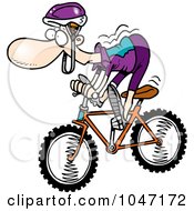 Royalty Free RF Clip Art Illustration Of A Cartoon Mountain Biker by toonaday