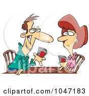 Poster, Art Print Of Cartoon Couple Playing Cribbage