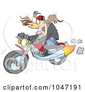 Poster, Art Print Of Cartoon Motorcycler