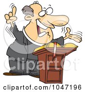 Royalty Free RF Clip Art Illustration Of A Cartoon Preaching Pastor