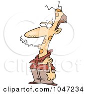 Royalty Free RF Clip Art Illustration Of A Cartoon Smoking Man Wearing Patches