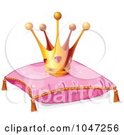Poster, Art Print Of Ruby Crown On A Pink Pillow