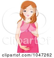 Royalty Free RF Clip Art Illustration Of A Young Pregnant Woman by Pushkin