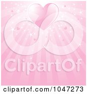 Royalty Free RF Clip Art Illustration Of A Shiny Pink Heart Over Rays