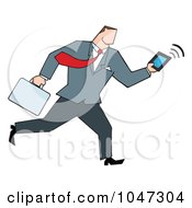 Poster, Art Print Of Businessman Running With A Briefcase And Tablet - 3
