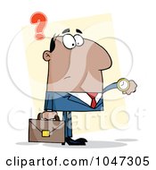 Royalty Free RF Clip Art Illustration Of A Black Businessman Checking His Watch 2
