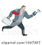 Poster, Art Print Of Businessman Running With A Briefcase And Tablet - 5