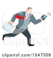 Poster, Art Print Of Businessman Running With A Briefcase And Tablet - 4