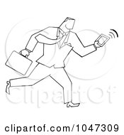 Poster, Art Print Of Businessman Running With A Briefcase And Tablet - 1