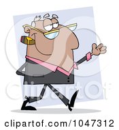 Royalty Free RF Clip Art Illustration Of A Black Businessman Gesturing And Smoking A Cigar 2