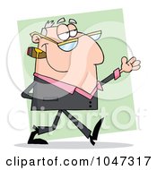 Royalty Free RF Clip Art Illustration Of A Businessman Gesturing And Smoking A Cigar 2