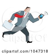 Poster, Art Print Of Businessman Running With A Briefcase And Tablet - 6
