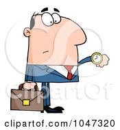 Royalty Free RF Clip Art Illustration Of A Businessman Checking His Watch 1