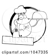 Poster, Art Print Of Outlined Frog Waiter Logo With Copyspace