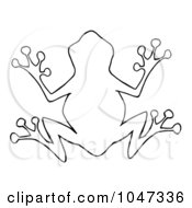 Royalty Free RF Clip Art Illustration Of An Outlined Frog Silhouette Logo