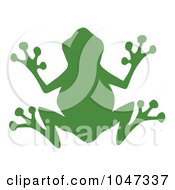 Royalty Free RF Clip Art Illustration Of A Green Frog Silhouette Logo