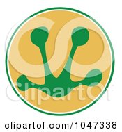 Royalty Free RF Clip Art Illustration Of A Green Frog Print In An Orange Circle