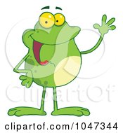 Royalty Free RF Clip Art Illustration Of A Waving Frog