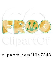 Royalty Free RF Clip Art Illustration Of A Frog Print In The O Of The Word FROG